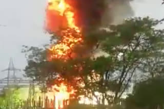 Fire Accident at Narkatpally power station in Nalgonda District