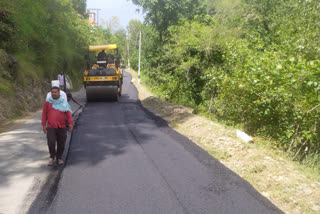 Road paving work in lock down