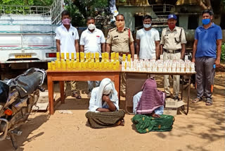 police rides in some districts and caught bottles and cheap liquor near checkposts and some other places