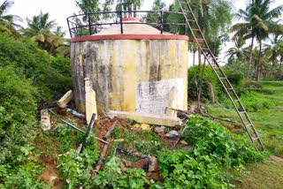 Over head water tank collapsed in nelamangala