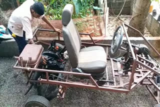 malapuuram news  state news  lock down  മലപ്പുറം വാർത്ത  Student building car to relieve lockdown  കാർ നിർമിച്ച്‌ വിദ്യാർഥി