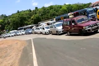 Queue of vehicles