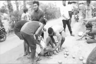 two bikes hit each other and a person severly injured in srikakulam district