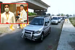 chandra babu, lokesh went to hyderabad