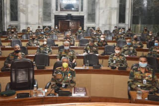 Army Commanders' Conference  Ladakh  Pangong Lake region  Rajnath SIngh  Indian Army  Sikkim  India-China border dispute  ഇന്ത്യ- ചൈന സംഘർഷം കരസേന ഉന്നതതല യോഗത്തിൽ ചർച്ച ചെയ്തു  ഇന്ത്യ- ചൈന സംഘർഷം  കരസേന ഉന്നതതല യോഗം