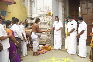 kayathar temple construction work Started in tutucorin