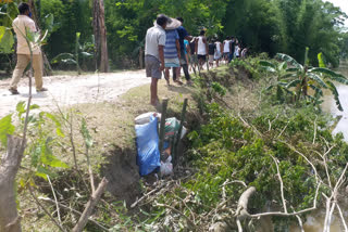 people living near Burhadiya river in tension due to growing water