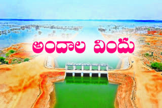 beautiful view of kaleswaram water from rajarajeshwara reservoir to kondapochamma reservoir