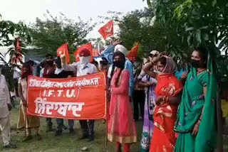 Migrants workers stage a protest in front of the DC office demanding repatriation