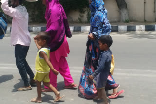 Children forced to walk barefoot in searing heat amid lockdown