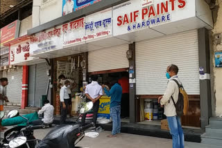 Police closed shops in Ujjain