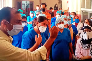 राजस्थान नर्सिंग एसोसिएशन ने किया प्रदर्शन, Rajasthan Nursing Association protested