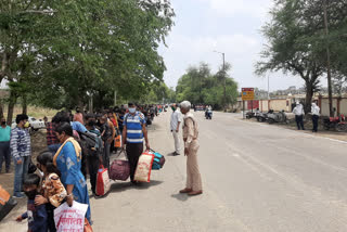 Thousands of migrant workers wait at Meerut to board special train