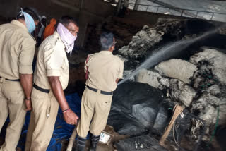 fire accident in jinning mill in kamareddy district