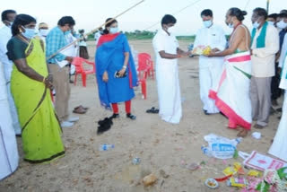 in pudukkottai minister vijayabaskar inaugurated rs 61 lakhs kudimaramathu works