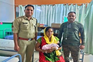 Handed over the baby to the mother