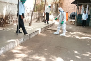 Municipal team sanitizes Hamidia Hospital