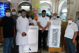 alwar news, अलवर न्यूज, coolers presented to general hospital, alwar city MLA