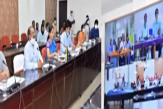 collector intiaz video conference with tahasildars about house layouts