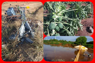 due to Heavy rains electricity, orchards destructive  in kalyanadurgam in ananthapuram district