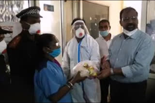 Gandhi Doctors Groceries Distribution to Sanitary workers in hospital