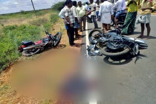 A collision between bikes in Bellary