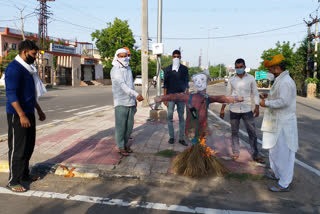 chinese products holi in bharatpur, चीनी समान की होली जलाई, भरतपुर न्यूज