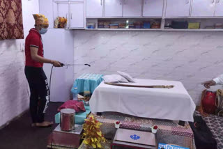 gurudwara guru singh sabha sanitized at rohini in delhi