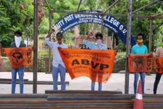 abvp activists protest