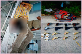 arms manufacturer arrested after encounter, 16 pistols 56 cartridges recovered