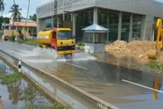 flood in muttathara  Muttathara  residents in distress  വെള്ളക്കെട്ട്  ദുരിതം  മുട്ടത്തറ നിവാസികൾ  കഴക്കൂട്ടം- കാരോട് ബൈപ്പാസ്