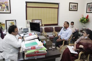 central team meets medical minister, corona prevention works in rajasthan