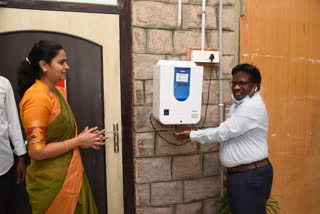 touchless sanitizer dispencer mechine launched at guntur