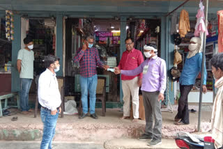 Shopkeepers fined for not applying masks in narsinghpur