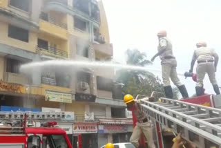 fire in  residential building in Daman