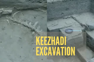 Keezhadi excavation  Animal bone  Archeological Survey  Keezhadi cultural deposit  Tamil Nadu excavation  മൃഗങ്ങളുടെ അസ്ഥികൾ കണ്ടെത്തി  കീഴാടി  പുരാവസ്‌തു ഗവേഷകർ