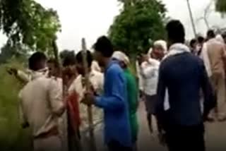 villagers chased police