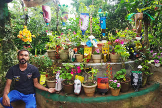 flower pots from plastic waste