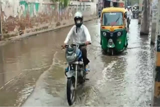 Water lodging due to rain in kirari