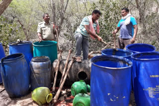 3000 litres jaggery poured down by yerragondalpalem police