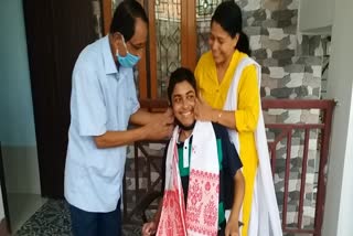 Specially able student Krishnav got 87% in HSLC exam