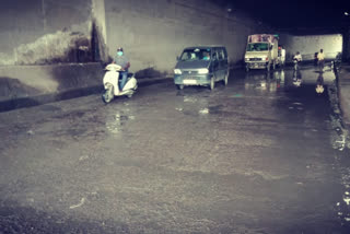 damaged road in ranikhera underpass, people face problem