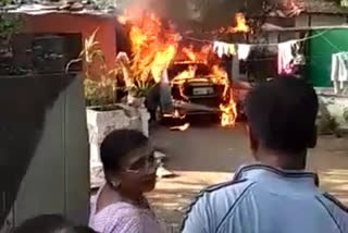 a sudden fire in a car when started