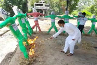 Former MLA Kishore Samarite burnt effigy
