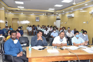 vizianagaram dst collector  meet video conferee with  officers