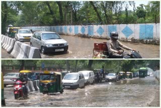 water filled on delhi mb roads, people facing problems