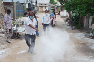 bliching powder spray in srikakulam dst palakonda panchyath