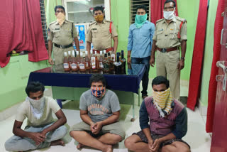 three members arrested in liquor case