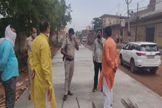 mla mohan lal badoli inspected the under construction jathedi road sonipat