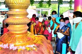 peddamma-gudi-temple-opening-today-after-lock-down-in-palwancha-at-badhradri-kothaguedm